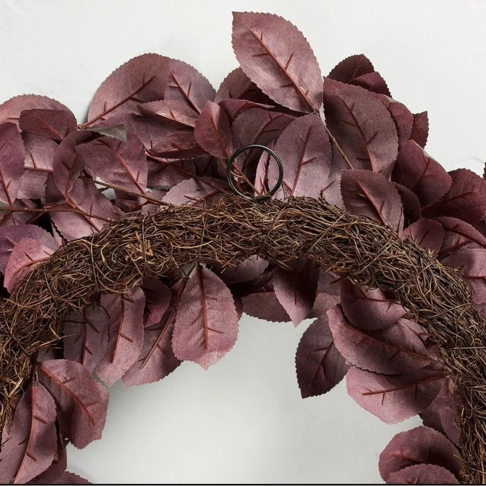 Hearth & Hand 26” Deep Plum Leaf Wreath - NWT